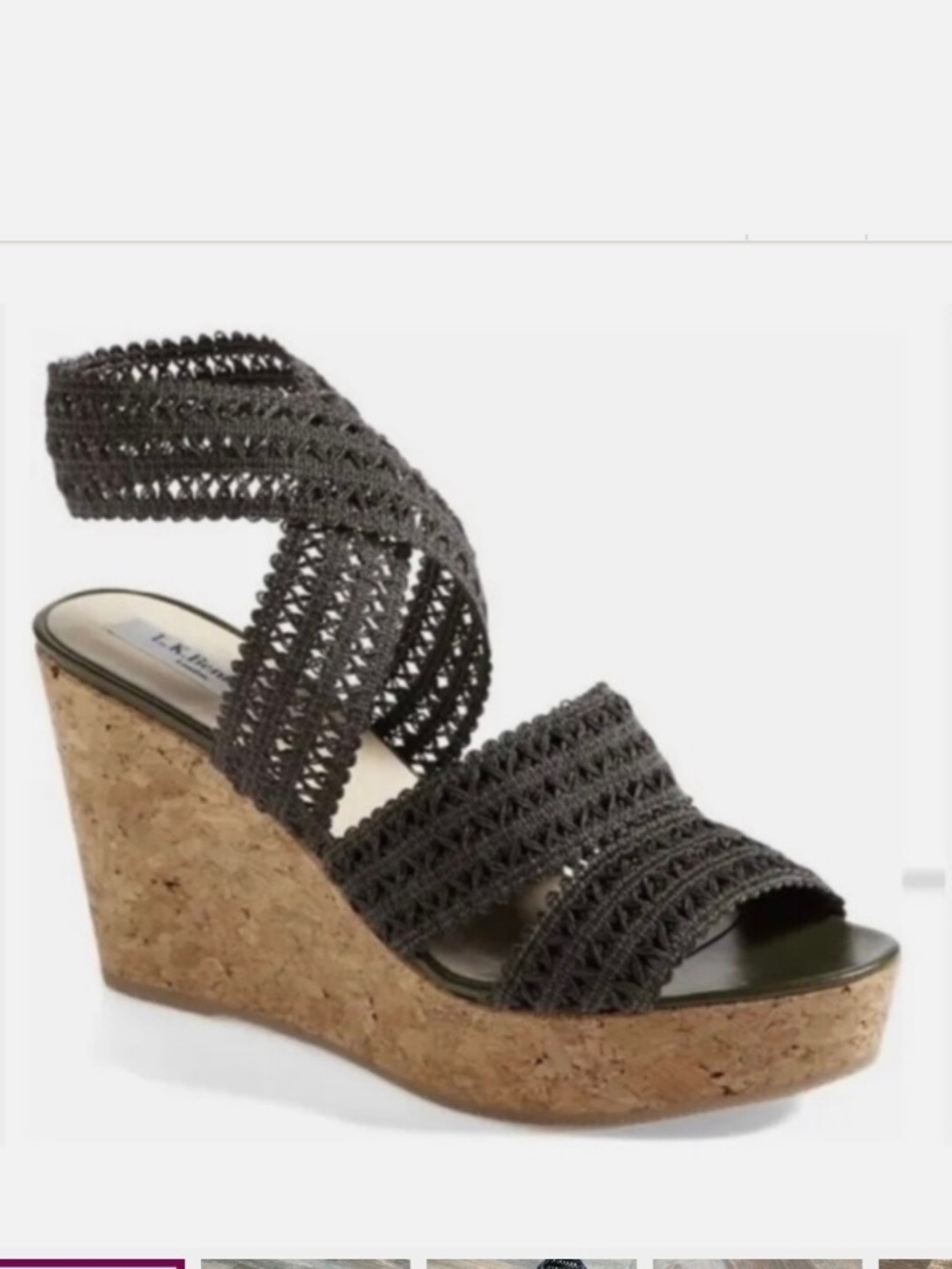 L.K. BENNETT Eimear CORK PLATFORM WEDGE SANDALS SZ 41 EU/10 US IN KHAKI